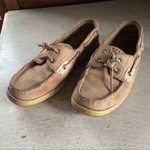 Sperry Song Fish Boat Shoes - Beige / Tan, Size 7M